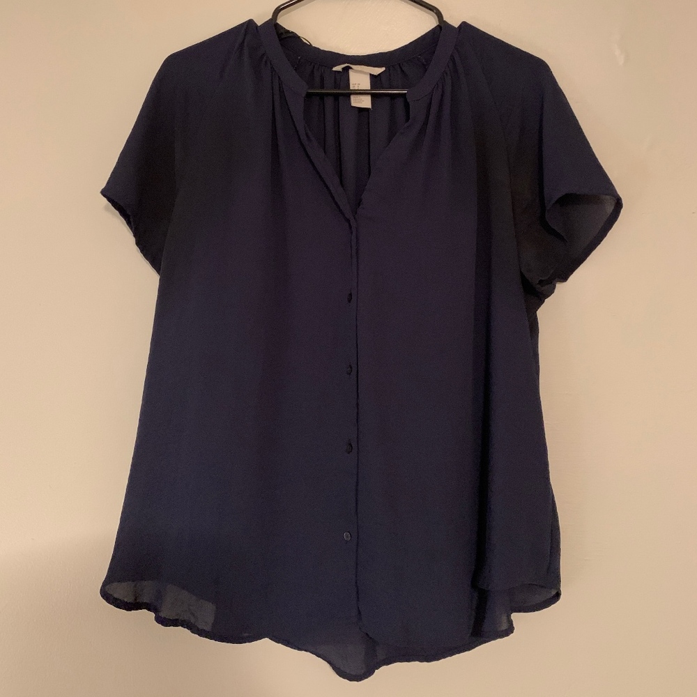 V-Neck Flutter Sleeve Blouse